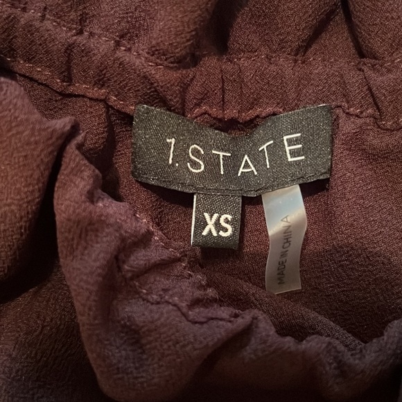 62. 1.State Off Moody Hues Off Shoulder Top in Dark Oxblood, Size X-Small - Picture 8 of 11